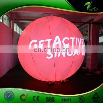 Sphere Red Inflatable Solar Led Lights Ball , Circular LED Light , Hanging Led Lights Balloon