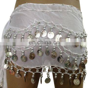 BestDance indian white gold belly chain sequin belly dancing gold/silver coins waist chain OEM