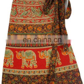 Buy Long Sanganeri Print Women Wrap Around Skirt Maxi Skirt