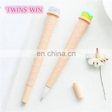 New arrivals 2018 china school stationery cheap promotional funy ice-cream shaped plastic gel-ink pen for children