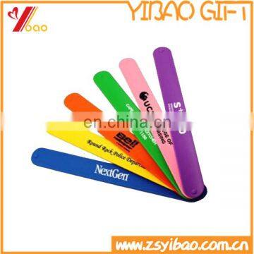 Custom Promotional Silicone Bracelet With Logo Silver Print With Metal Part Can Laser Logo on it photo-5