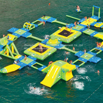 Custom Size 0.9MM PVC Inflatable Floating Water Park For Sale