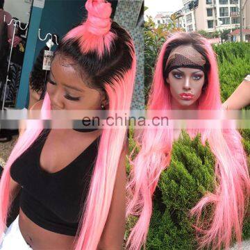 New arrival pink two tone color brazilian silky straight human wigs