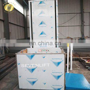 7LSJW Shandong SevenLift vertical lift-up home voltage hydraulic manual platform elevators disabled 250kg lift mechanism