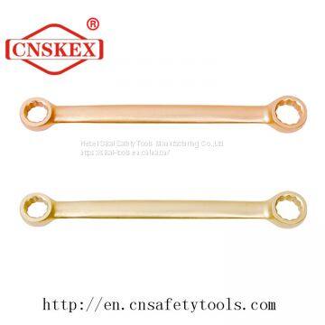beryllium copper or aluminum bronze non sparking flat handle double ring wrench spanner