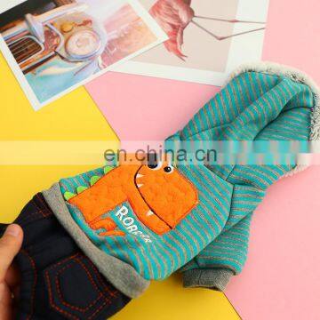 Pet Dog Cat Cartoon Dinosaur Animal Printing Four Feet Warm Clothes Pleo Hoodie Coat photo-5