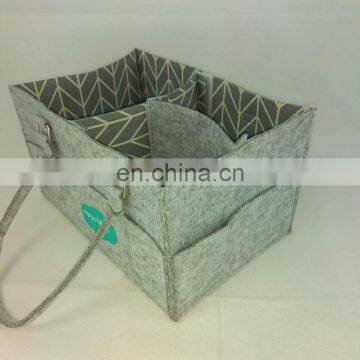 Custom High Quality Felt Baby Diaper Caddy Organizer and Nursery Storage Bin photo-3