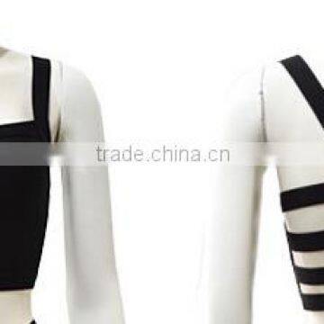 2014 New Free Elastic Knitted Bandage Tops J593 Ladies Fashion crop Top black