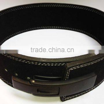 Professional Fitness Weightlifting Power Gym Belt Lever Genuine Leather Belt 4" Black Buckle New