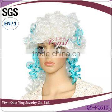 cheap and hot selling blue and white party multi color wig