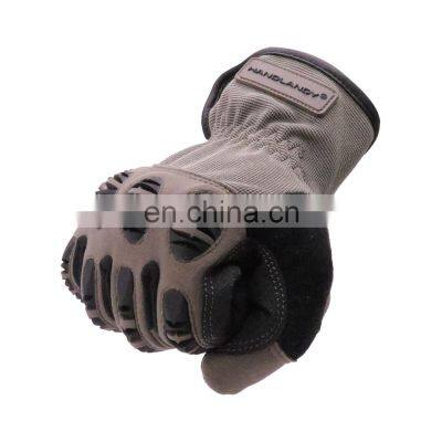 HANDLANDY Synthetic Palm Foam Padded Protective Safety Outdoor Motorcycle Gloves,Silicone Coating Mechanic Impact Gloves