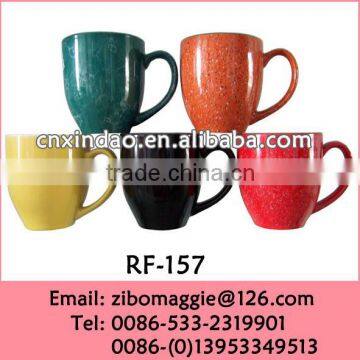 Beautiful Colored Promotional Ceramic Fishing Water Travel Cup with Belly Shape for Gift