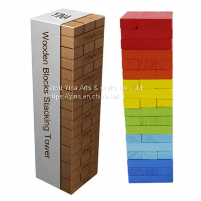Traditional Colorful Wooden Tumbling Timber Tower Blocks giant Wooden Janga game, Classic jumbo Gift Giant Jenga Stacking Game janga Wooden Blocks