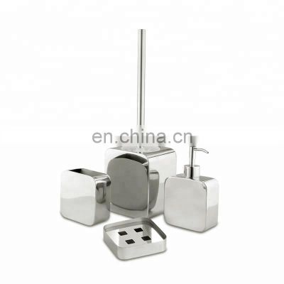 Stainless steel Luxury bathroom accessories set with toilet brush holder soap dispenser soap dish