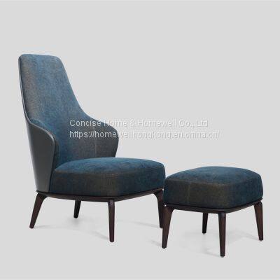Modern Style Leisure Chair and Footrest Stool LC1601-19+10 Upholstery Chair - Livingroom Furniture photo-3