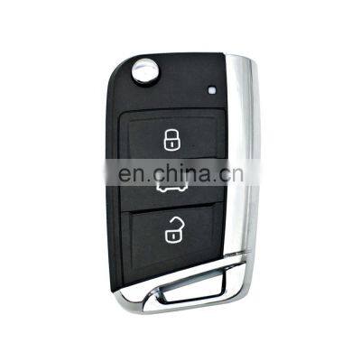3 Buttons Flip Remote Cover Car Key Shell Housing Blank For VW MK7 Golf 7 Skoda Octavia Seat Passat Skoda Leon Auto Key photo-2