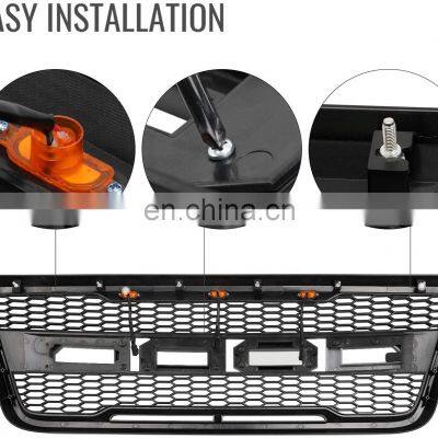 Front Bumper Grille Raptor Grille Front Racing Grille With LED Light for Ford F150 2004 2005 2006 2007 2008 ABS