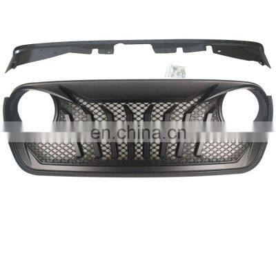 JL1071 Grille Hot Selling Car Grille Auto Accessories Black ABS Angry Mesh Front Grille Fit For Jeep W Rangler JL 2018+ photo-2