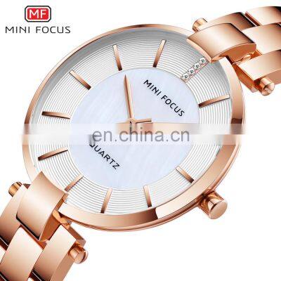 MINI FOCUS MF0224L Fashion Casual Quartz Watch Minimalist Luxury Brand Stainless Steel Strap Waterproof Crystal Wristwatch