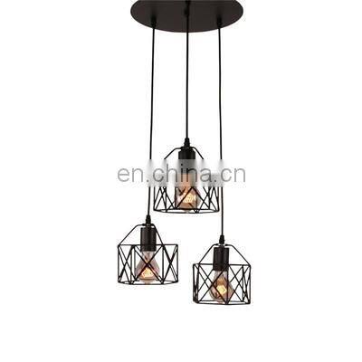 Industrial Metal Black Cage Flush Mount Ceiling Lamp Light Fixture LED Pendant Light photo-3