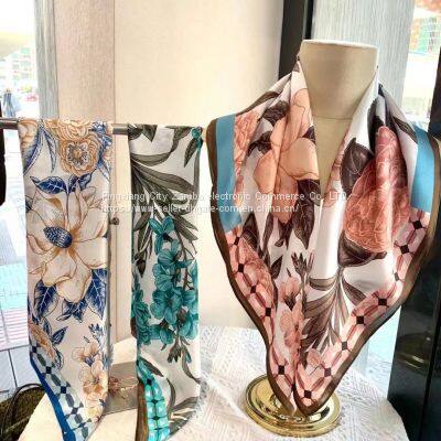 Square scarf silk scarf flowers geometric patterns scaves high quality 70*70cm