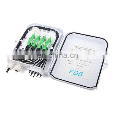 YAXUN PC ABS white IP65 8 port CTO FDB floor termination fiber optic wall box