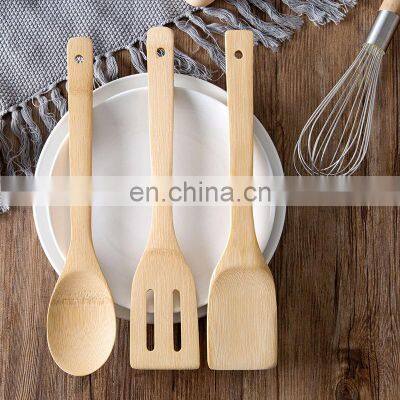 Biodegradable Kitchen Multifunction Cooking Premium Bamboo Spatulas Kitchen Utensil Set