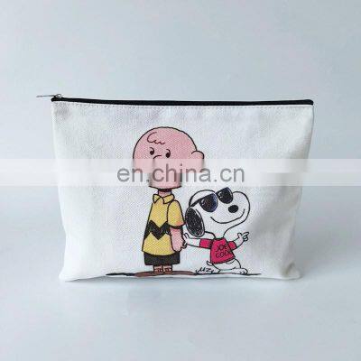 High Quality Recycle Custom Logo Blank White Waterproof Cosmetic Bag Lady Handbag Bag Pencil Pouch Wallet Coin Purse With Zipper photo-4
