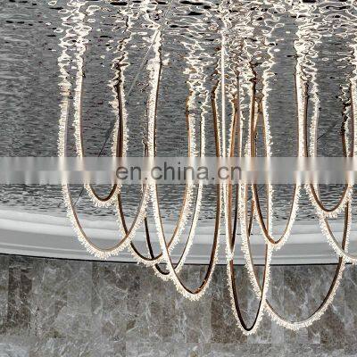 Engineering Customized Lamp Decoration Show Room Big Hotel Lobby Glass Luxury LED Linear Chandelier