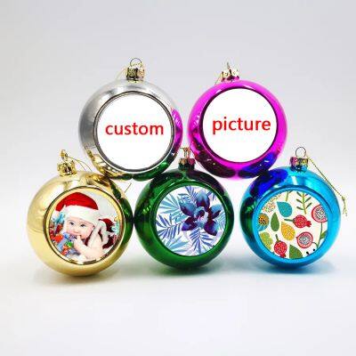 6cm/8cm Sublimation Blank Weihnachtsball Kunststoff-Weihnachtsbaumschmuck Geschenk Party- und Heimweihnachtsdekoration