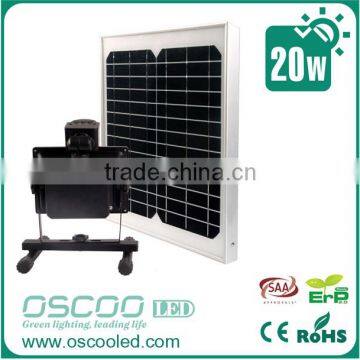 hot sale PF>0.9 new design 20w rechargeable led floodlight solar sensor led floodlight made in china