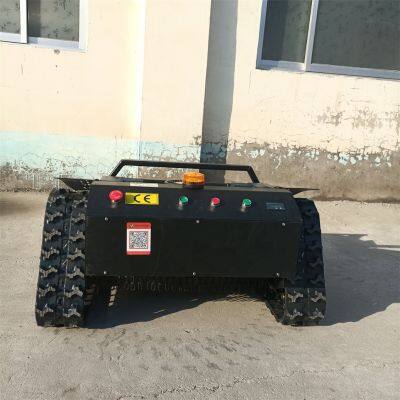 Industrial Petrol 4-Stroke Cordless Remote Control Distance 200M Working Degree Max 50 Radio Controlled Rubber Track Lawn Mower photo-2
