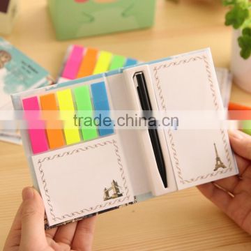 Hardcover hard shell cover animal combinations The sticky notes with pen Notepad Set factory manufacture