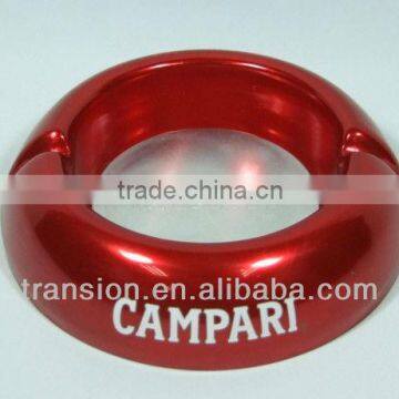 Aluminum Ashtray,Spray Painting in Red,Aluminum piece inner,1C logo printing