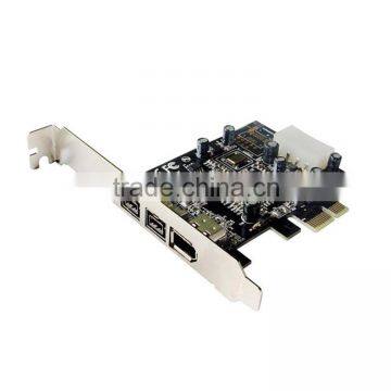 PCIE Combo 2x 1394b + 1x 1394a Firewire Ports PCI-Express Controller Card, 1394 card TI Chipset 1394 6pin cable