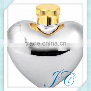 New design Heart shape LOVE stainless steel hip flask with color transfer printing