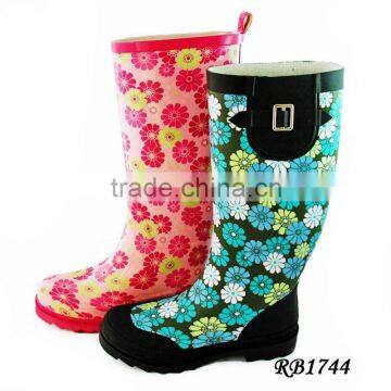 Ladies' fashion rubber rain boots