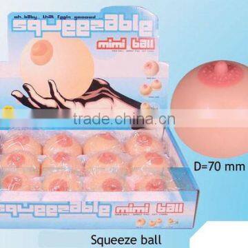 eco-friendly tpr material soft breast ball toy for men