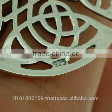 Large Round Celtic Knot Silver Pendant, Pn74 photo-3