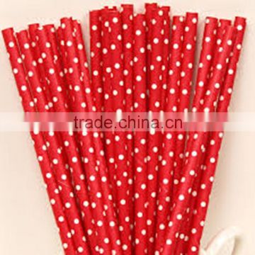 Red Mini Spots Paper Straws