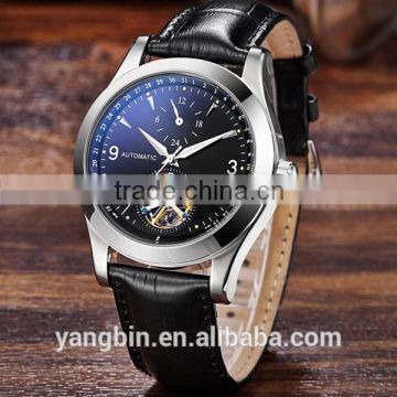 2015 Stainless Steel Automatic movt Watch mens fashion skeleton factory watches