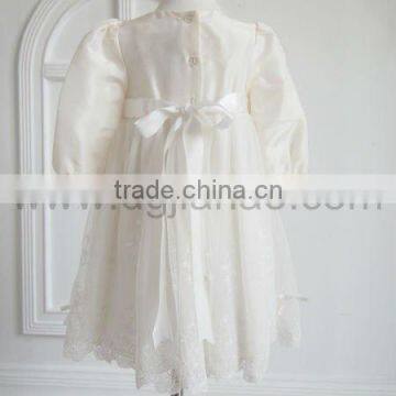 2012 breathable white lovely girl christening dress