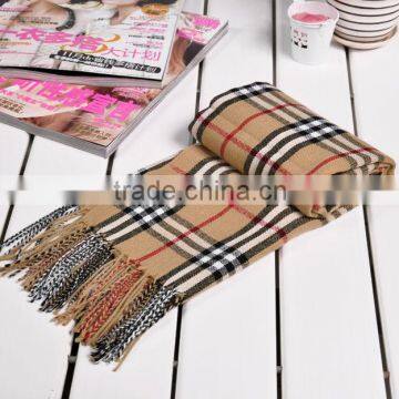 factory wholesale winter classic check model soft cashmere scarf shawl wraps women