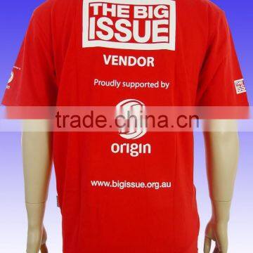 Printing Plain Cotton Red Short Sleeve T-shirt Made in China photo-2