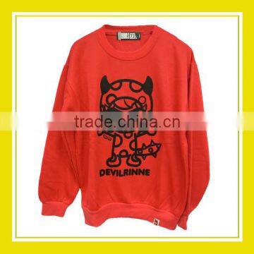 2016 Fashion Products Bros Devil Baby Rinne Printed Long Sleeve Red Sweater