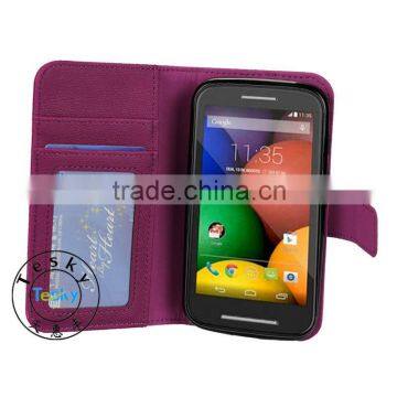 fancy cover cutr leather phone case for moto E flip cover case for MOTO E wallet case