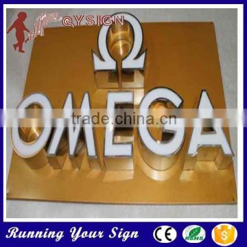 cheap price custom front lit and mirror stainless steel letters sign