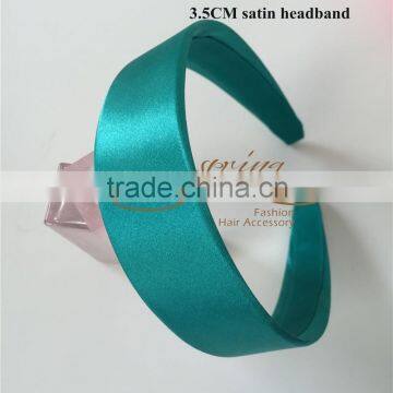 3.5cm teal satin headband in perfect quality wholesale