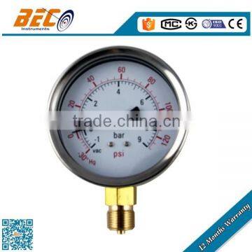 High-precision Stainless steel case compound pressure vacuum gauge