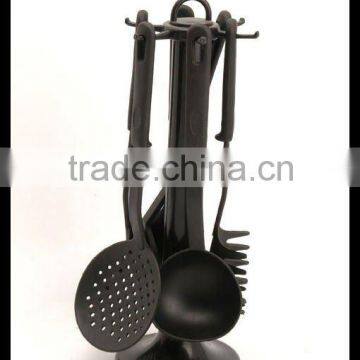 Hot sale 7pcs black nylon cooking tools, nylon kitchen tool